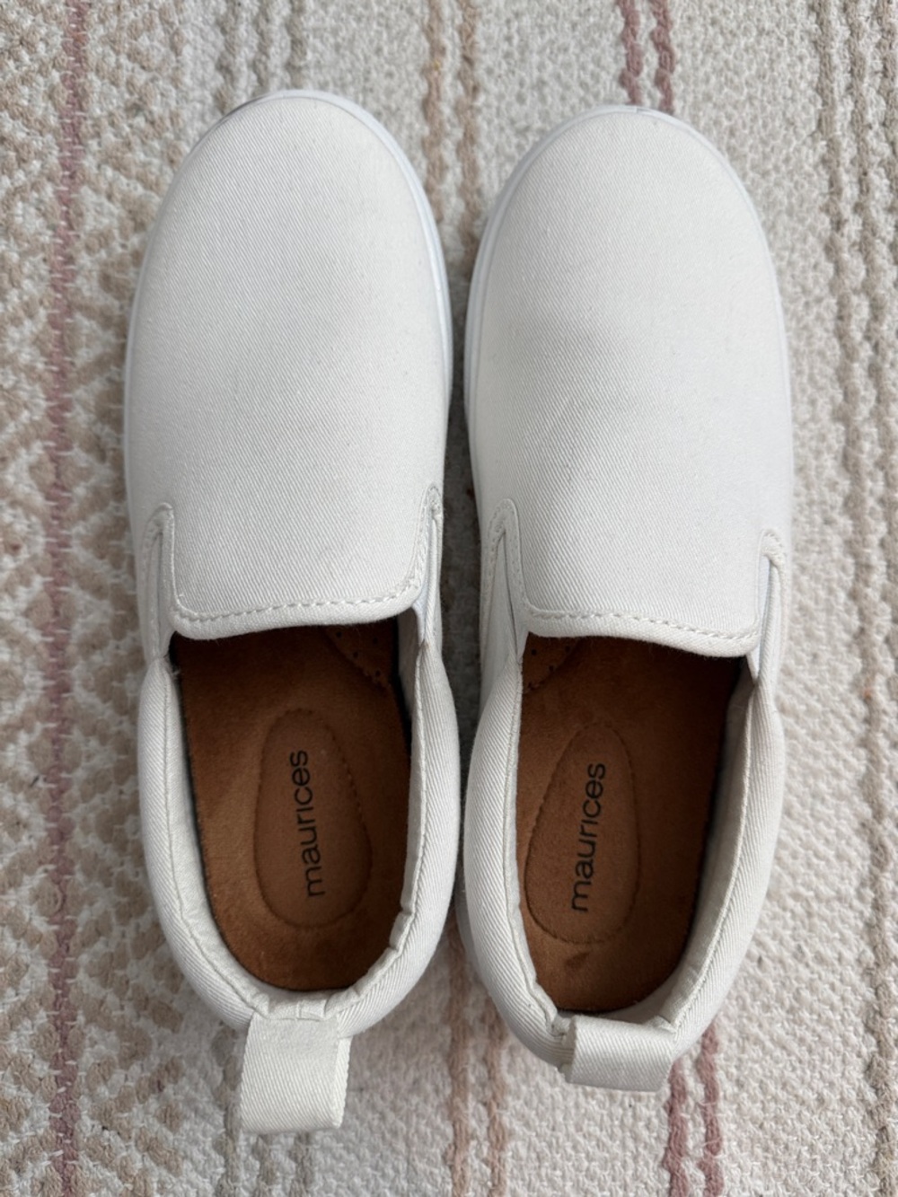 Maurices White Canvas Slip-On Sneakers
